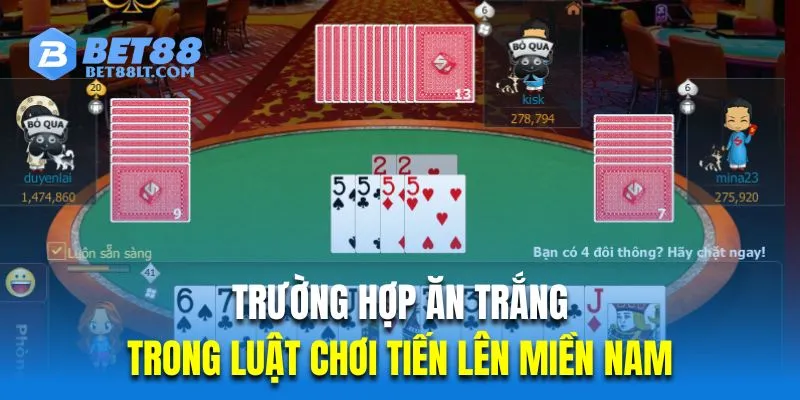 Trường hợp ăn trắng trong luật chơi tiến lên miền Nam